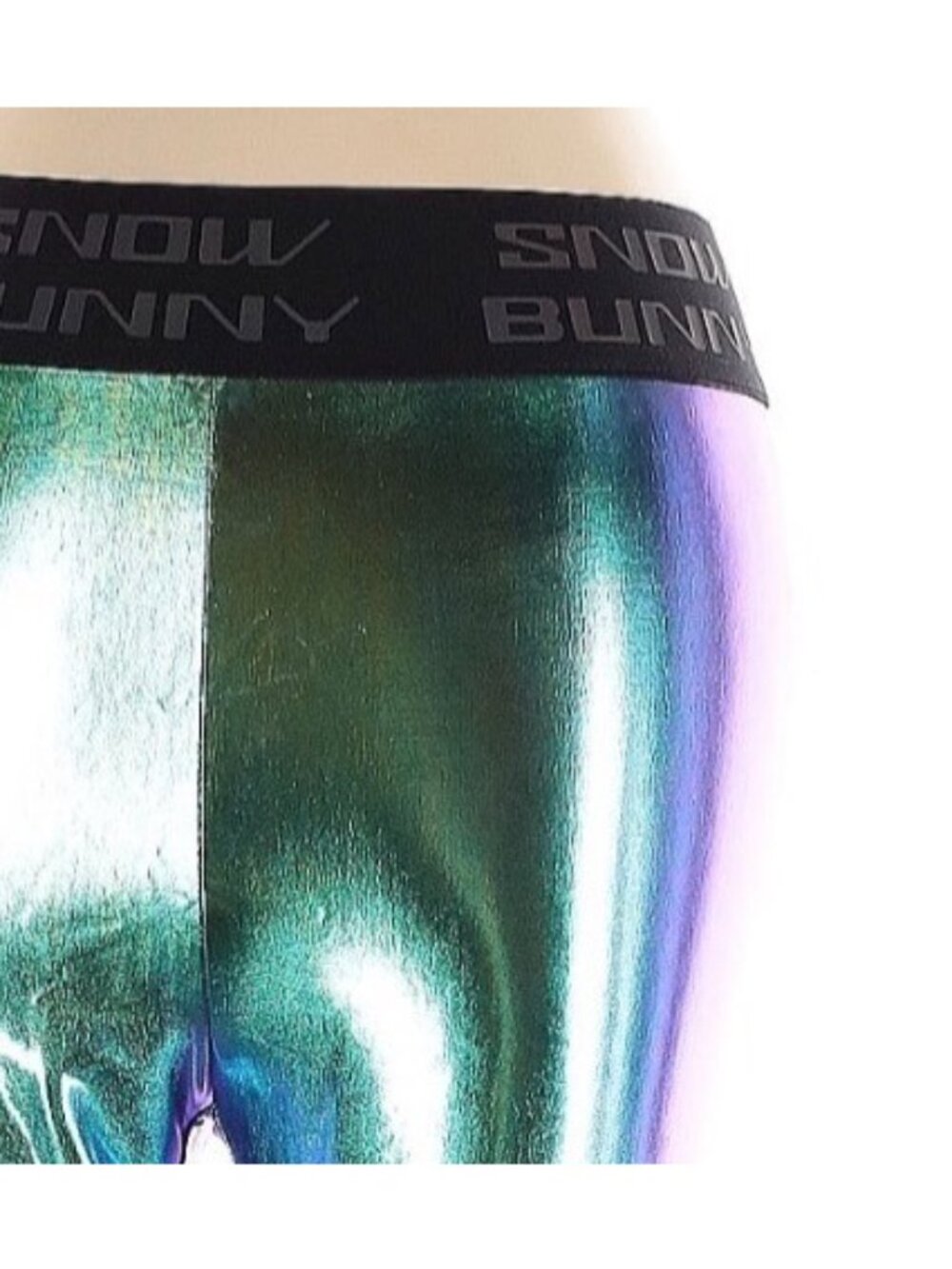 NWT Club Exx Metallic High Waist Iridescent Leggings | Après-Sk Rave Euphoria XS - Picture 4 of 12